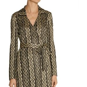 DVF Dolores Metallic Knit Wrap Dress